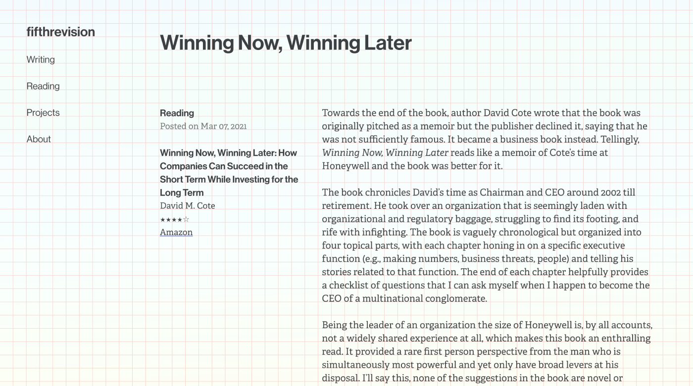 A blog post in the current layout